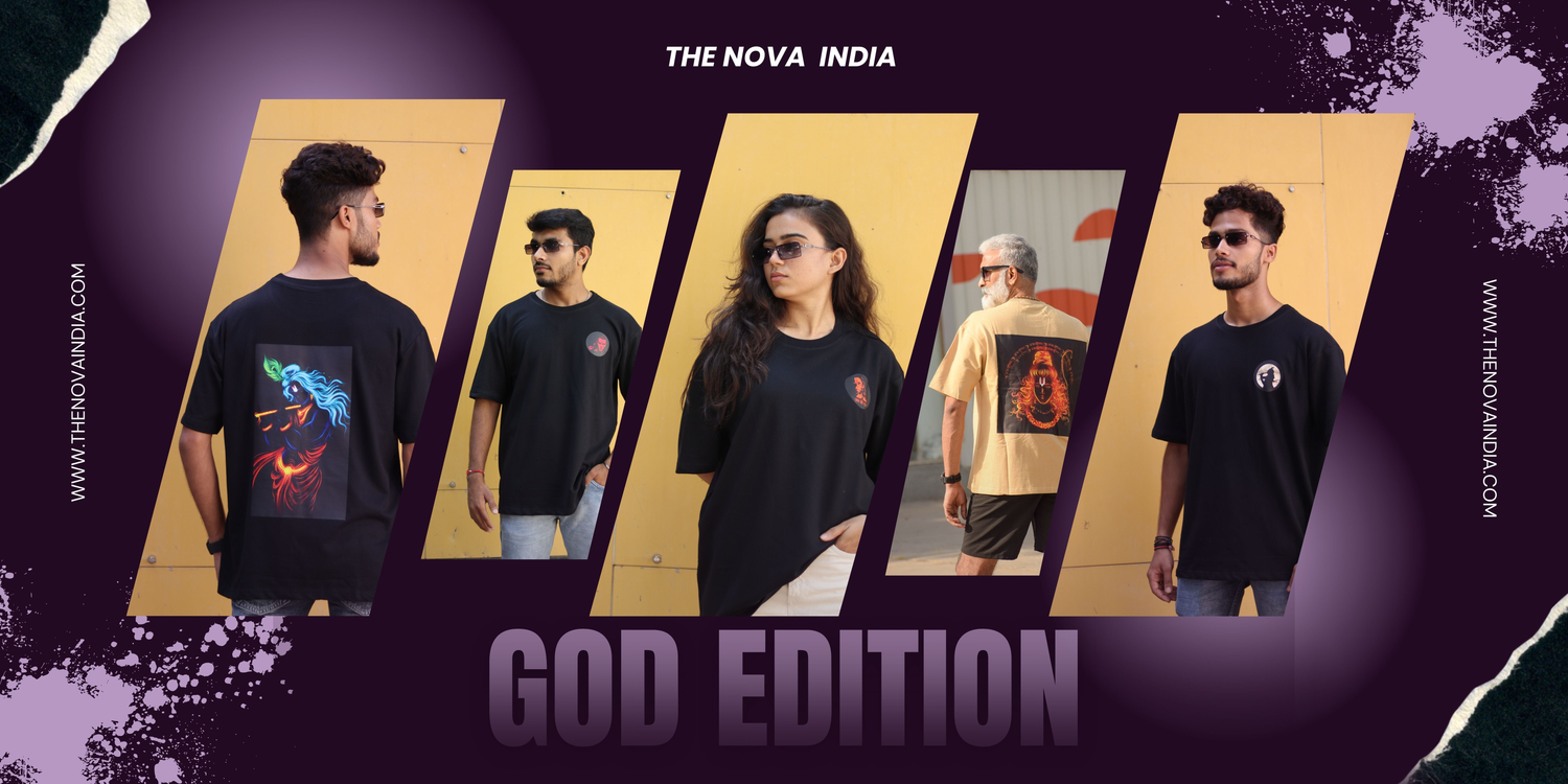 god printed tshirt, oversize tshirt , biege colour tshirt , god collection