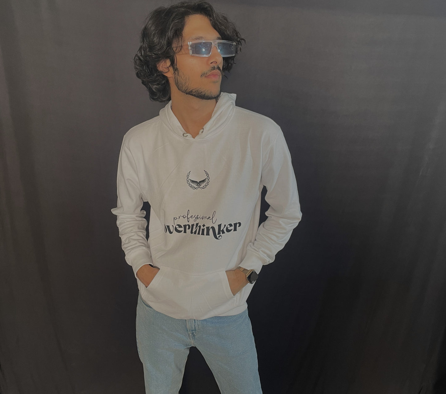 white hoodie , white colour printed hoodie , unisex hoodie , thenovaindia , Nova India