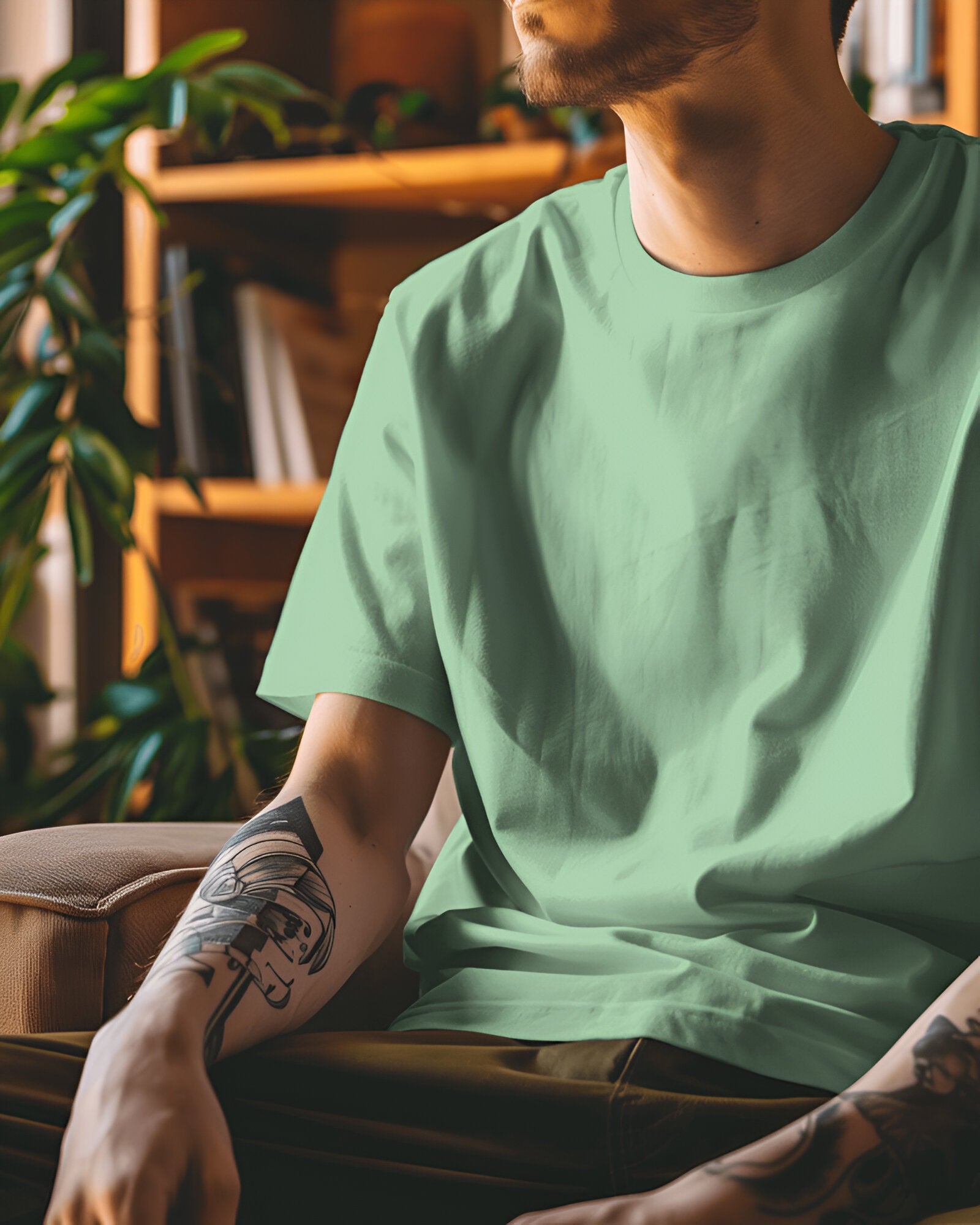 Sage Green oversize tshirt, dropshoulder tshirt , pure cotton tshirt , thenovaindia , Nova India