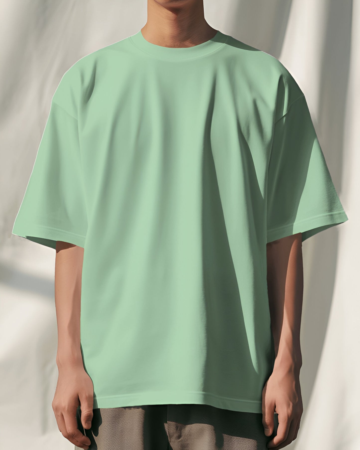 Sage Green oversize tshirt, dropshoulder tshirt , pure cotton tshirt , thenovaindia , Nova India