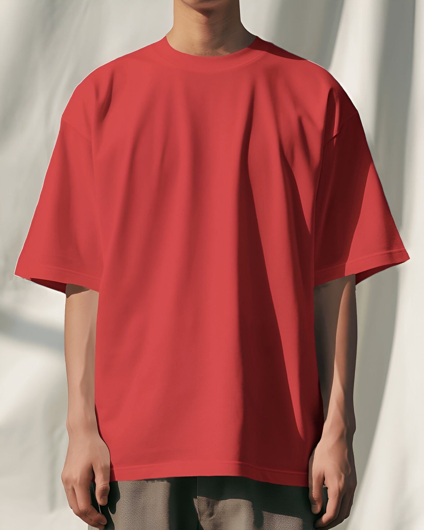 Red oversize tshirt, dropshoulder tshirt, thenovaindia, Nova India