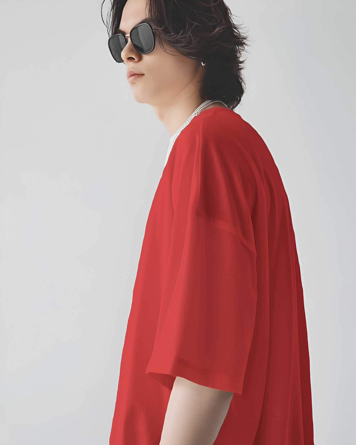 Red oversize tshirt, dropshoulder tshirt, thenovaindia, Nova India