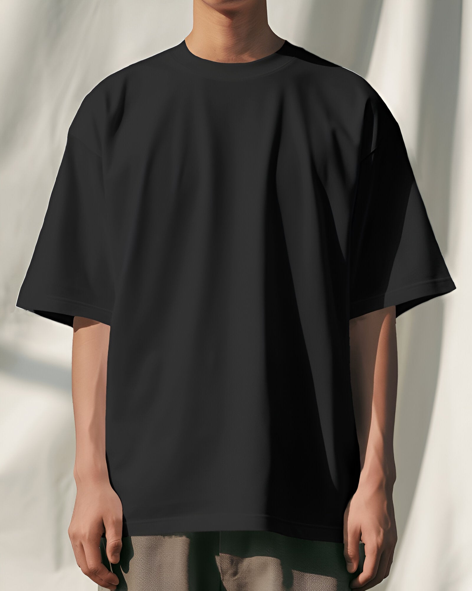 black tshirt, oversize tshirt, dropshoulder tshirt, plain tshirt, thenovaindia, Nova India